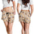 Khaki Palaka Hawaii Cowboy Shorts for Women Puakenikeni Lei Paniolo Papale Seamless Vibes - Polynesian Pride
