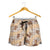 Khaki Palaka Hawaii Cowboy Shorts for Women Puakenikeni Lei Paniolo Papale Seamless Vibes - Polynesian Pride