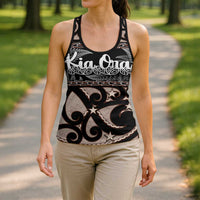 Kia Ora New Zealand Hollow Tank Top Aotearoa Proud Maori With Silver Fern - Polynesian Pride