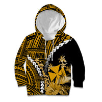 Custom Wallis and Futuna Kid Hoodie Polynesian Style Gold Color