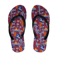 Kiribati Tekeraoi n te Kiritimati Flip Flops Pacific Patchwork Xmas Vibes - Polynesian Pride