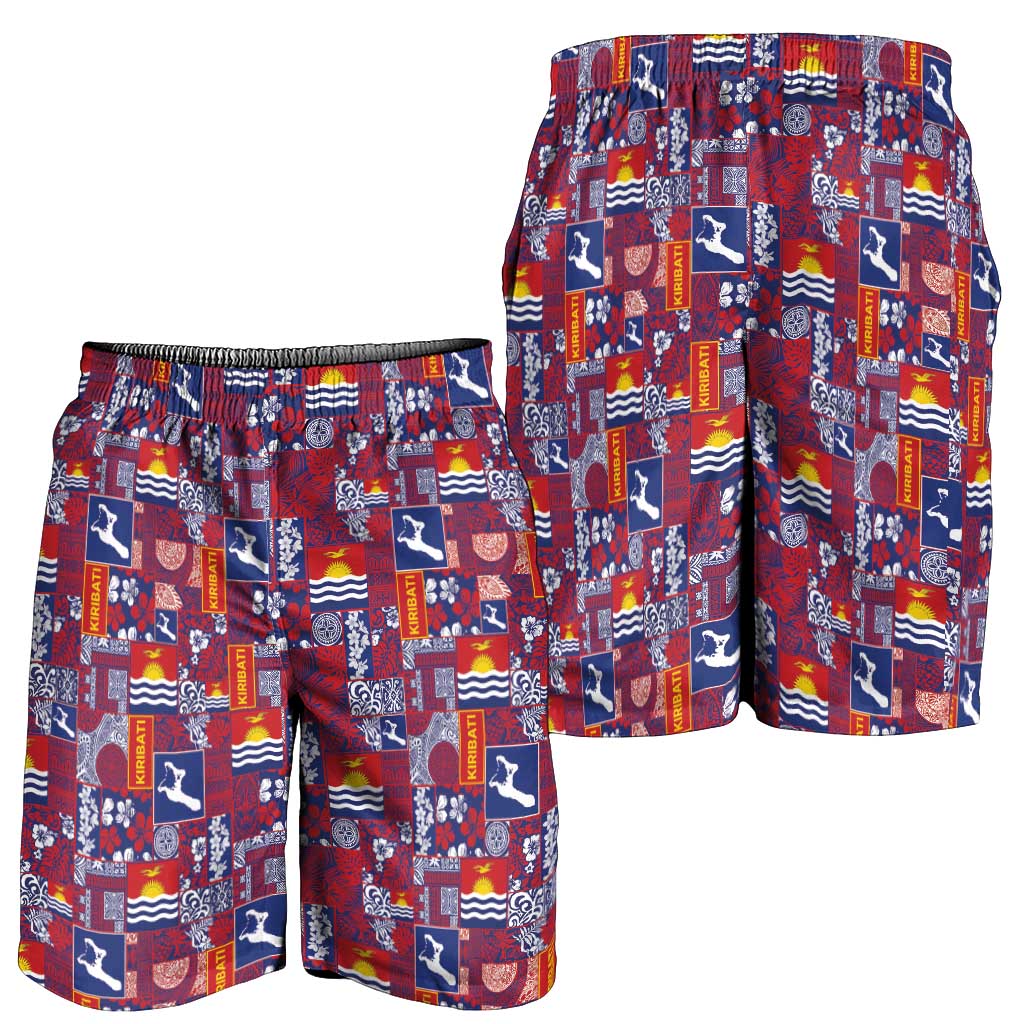 Kiribati Tekeraoi n te Kiritimati Shorts for Men Pacific Patchwork Xmas Vibes - Polynesian Pride
