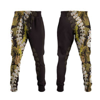 Kula Aloha Hawaii Lei Jogger Pants Tropical Flowers Elegant Vibe - Polynesian Pride