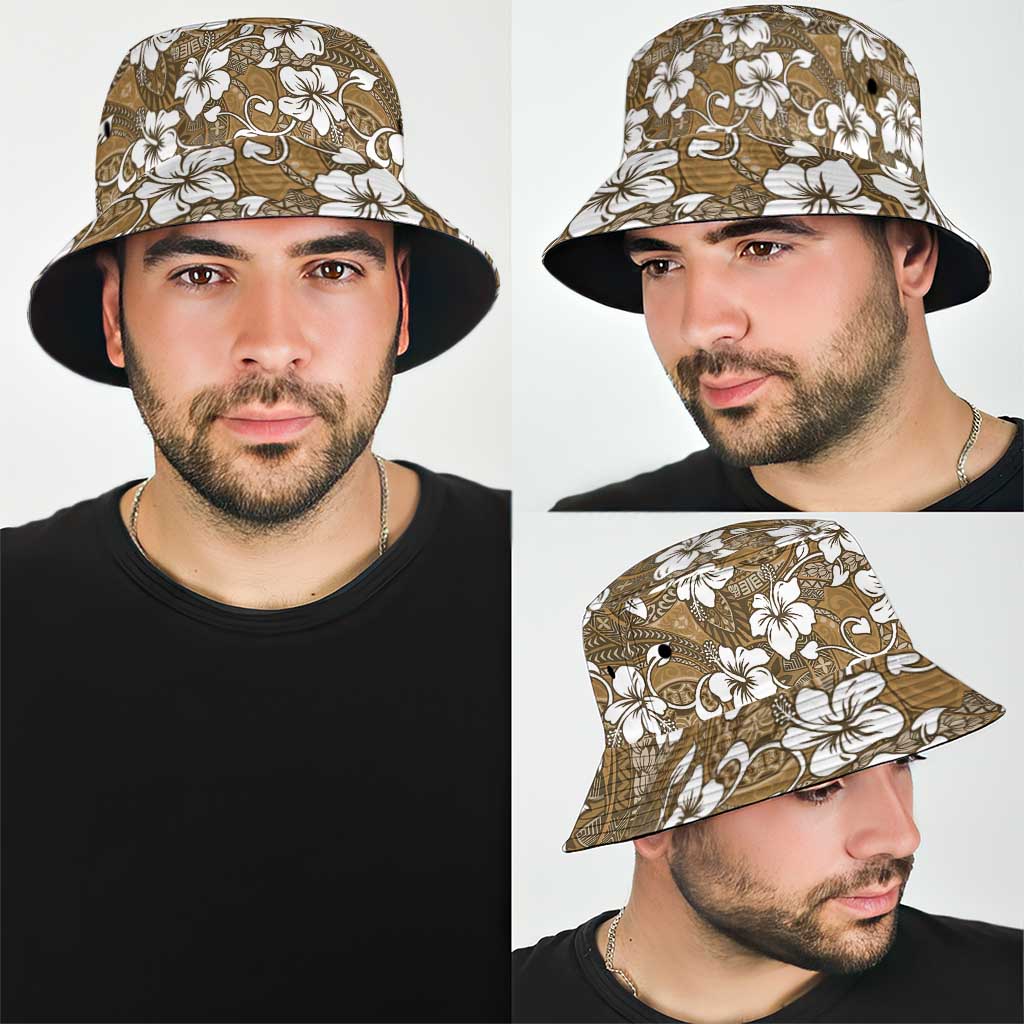Kuvui Bula Fiji Bucket Hat Fijian Tapa Seamless Hibiscus - Polynesian Pride