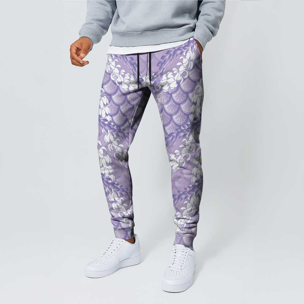 Lilac Mermaid Puakenikeni Maile Lei Jogger Pants LT01 - Polynesian Pride