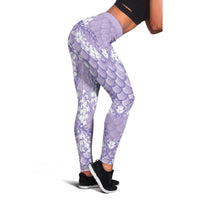 Lilac Mermaid Puakenikeni Maile Lei Leggings