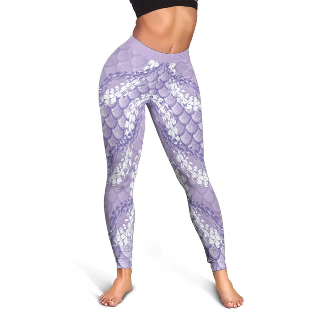 Lilac Mermaid Puakenikeni Maile Lei Leggings