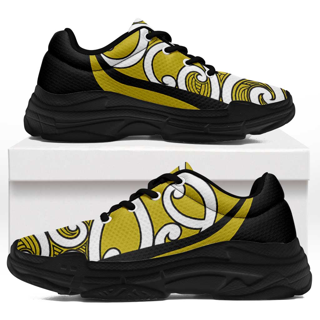 Lime Green Maori Koru New Zealand Chunky Sneakers