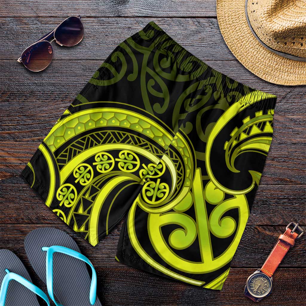 Lime Green New Zealand Mangopare Shorts for Men Aotearoa Maori Koru Style LT14