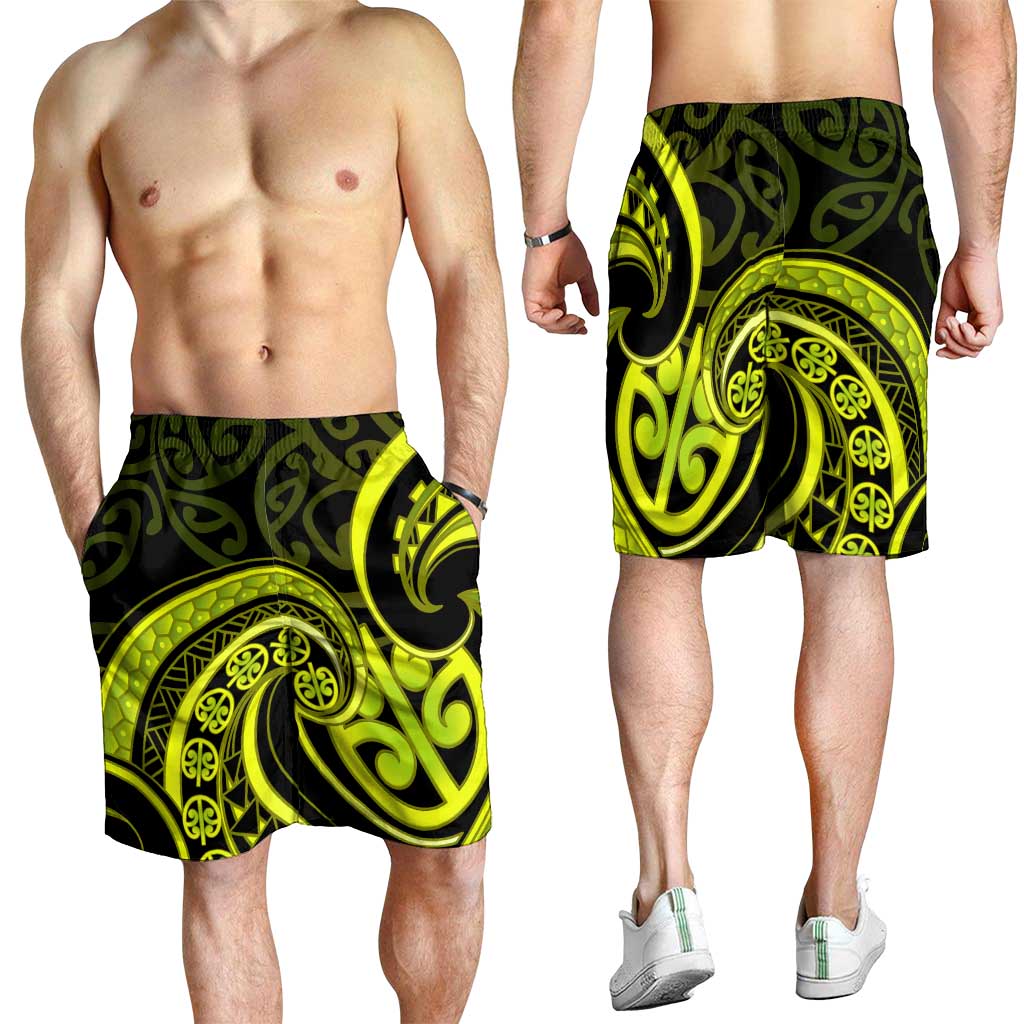 Lime Green New Zealand Mangopare Shorts for Men Aotearoa Maori Koru Style LT14