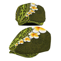 Lime Green Polynesia Jeff Hat Plumeria Tropical Leaves Galaxy Polynesian Art - Polynesian Pride