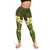 Lime Green Polynesia Leggings Plumeria Tropical Leaves With Galaxy Polynesian Art - Polynesian Pride