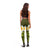 Lime Green Polynesia Leggings Plumeria Tropical Leaves With Galaxy Polynesian Art - Polynesian Pride