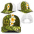 Lime Green Polynesia Mesh Trucker Cap Plumeria Tropical Leaves With Galaxy Polynesian Art - Polynesian Pride