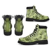 Lime Palaka Hawaii Cowboy All Season Boots Puakenikeni Lei Paniolo Papale Seamless Vibes - Polynesian Pride