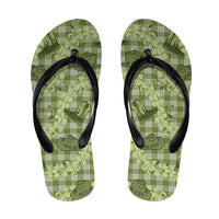 Lime Palaka Hawaii Cowboy Flip Flops Puakenikeni Lei Paniolo Papale Seamless Vibes - Polynesian Pride