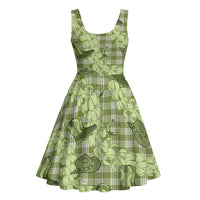 Lime Palaka Hawaii Cowboy Midi Dress Puakenikeni Lei Paniolo Papale Seamless Vibes - Polynesian Pride