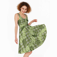 Lime Palaka Hawaii Cowboy Midi Dress Puakenikeni Lei Paniolo Papale Seamless Vibes - Polynesian Pride