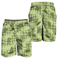 Lime Palaka Hawaii Cowboy Shorts for Men Puakenikeni Lei Paniolo Papale Seamless Vibes - Polynesian Pride