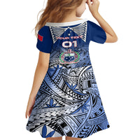 Custom Samoa Rugby Kid Short Sleeve Dress Toa Samoa Myriad Patterns LT01 - Polynesian Pride