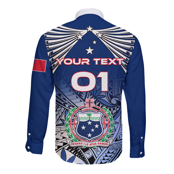 Custom Samoa Rugby Long Sleeve Button Shirt Toa Samoa Myriad Patterns LT01