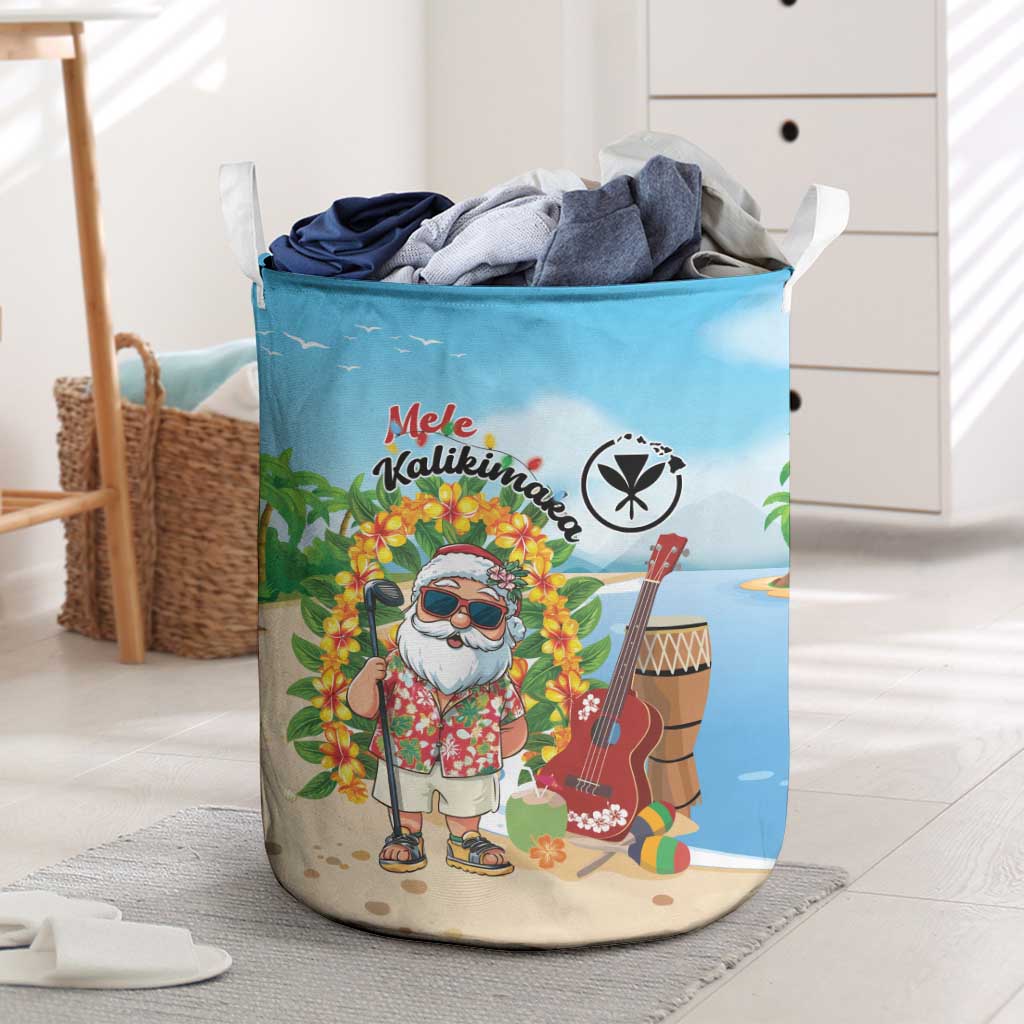 Hawaii Golf Christmas Laundry Basket Mele Kalikimaka Funny Golfer Santa - Polynesian Pride