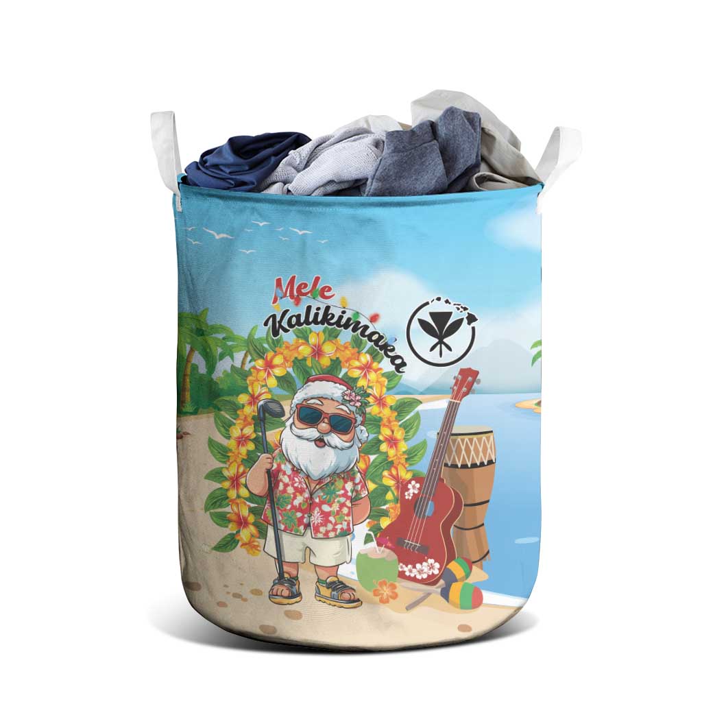 Hawaii Golf Christmas Laundry Basket Mele Kalikimaka Funny Golfer Santa - Polynesian Pride