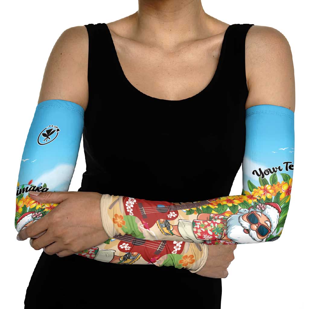 Personalized Hawaii Golf Christmas Arm Sleeves Mele Kalikimaka Funny Golfer Santa - Polynesian Pride