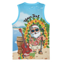 Personalized Hawaii Golf Christmas Basketball Jersey Mele Kalikimaka Funny Golfer Santa - Polynesian Pride
