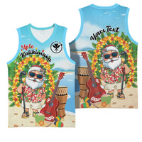 Personalized Hawaii Golf Christmas Basketball Jersey Mele Kalikimaka Funny Golfer Santa - Polynesian Pride