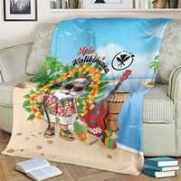 Hawaii Golf Christmas Blanket Mele Kalikimaka Funny Golfer Santa - Polynesian Pride