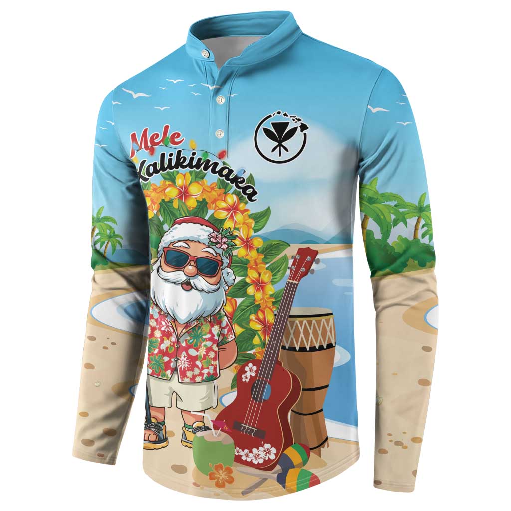 Personalized Hawaii Golf Christmas Button Sweatshirt Mele Kalikimaka Funny Golfer Santa - Polynesian Pride