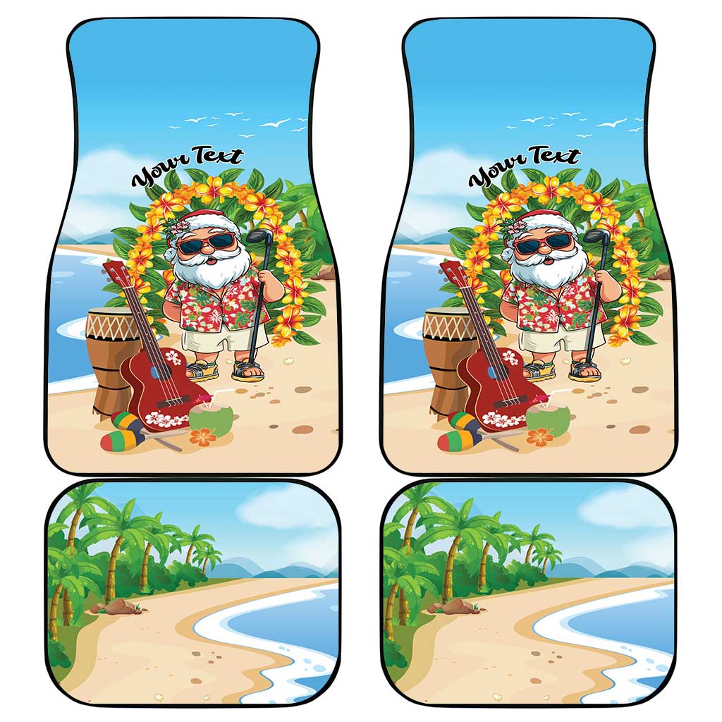 Personalized Hawaii Golf Christmas Car Mats Mele Kalikimaka Funny Golfer Santa - Polynesian Pride