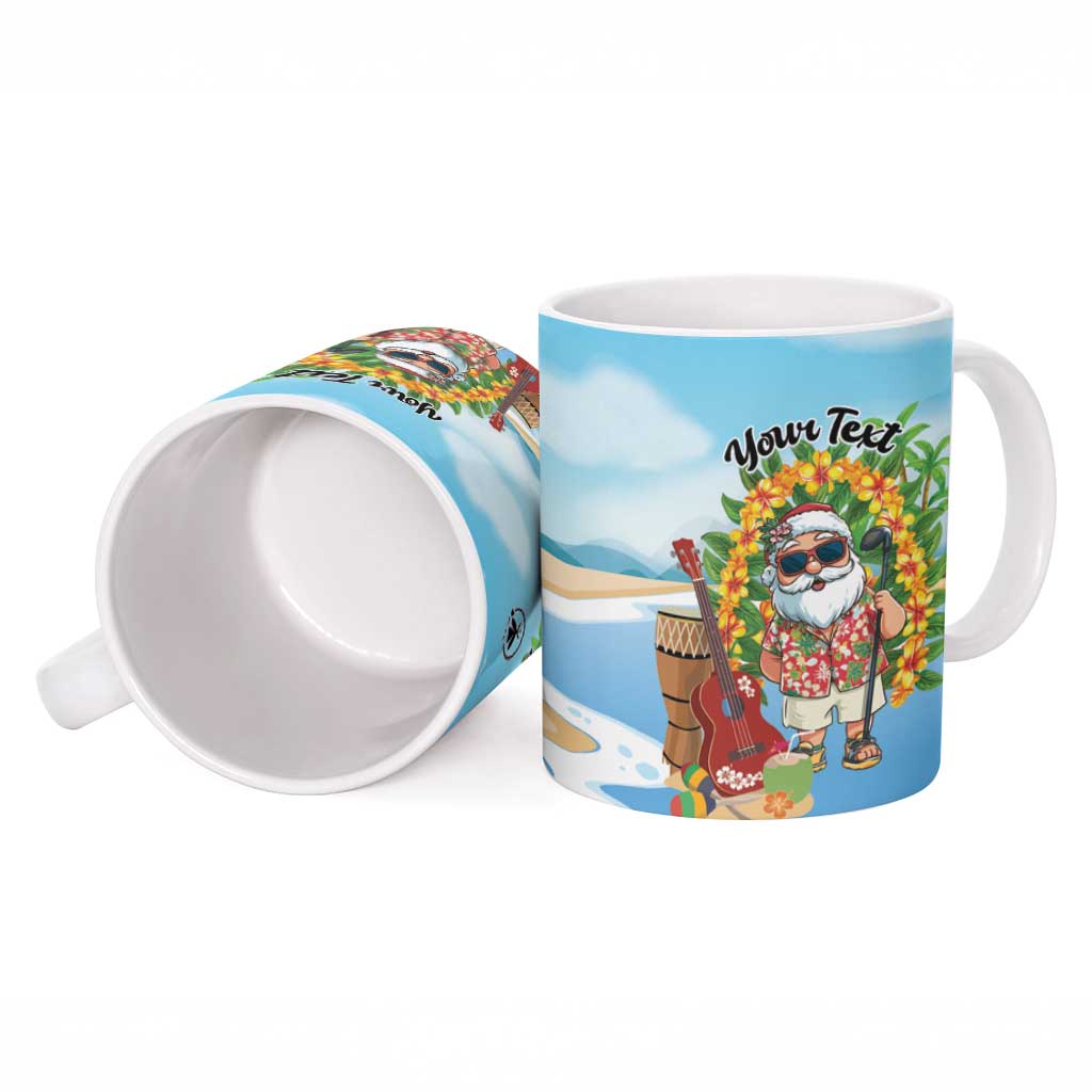 Personalized Hawaii Golf Christmas Ceramic Mug Mele Kalikimaka Funny Golfer Santa - Polynesian Pride