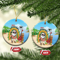 Hawaii Golf Christmas Ceramic Ornament Mele Kalikimaka Funny Golfer Santa - Polynesian Pride