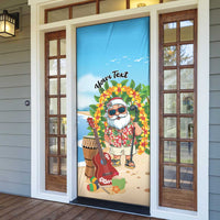 Personalized Hawaii Golf Christmas Door Cover Mele Kalikimaka Funny Golfer Santa - Polynesian Pride