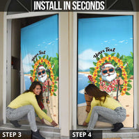 Personalized Hawaii Golf Christmas Door Cover Mele Kalikimaka Funny Golfer Santa - Polynesian Pride