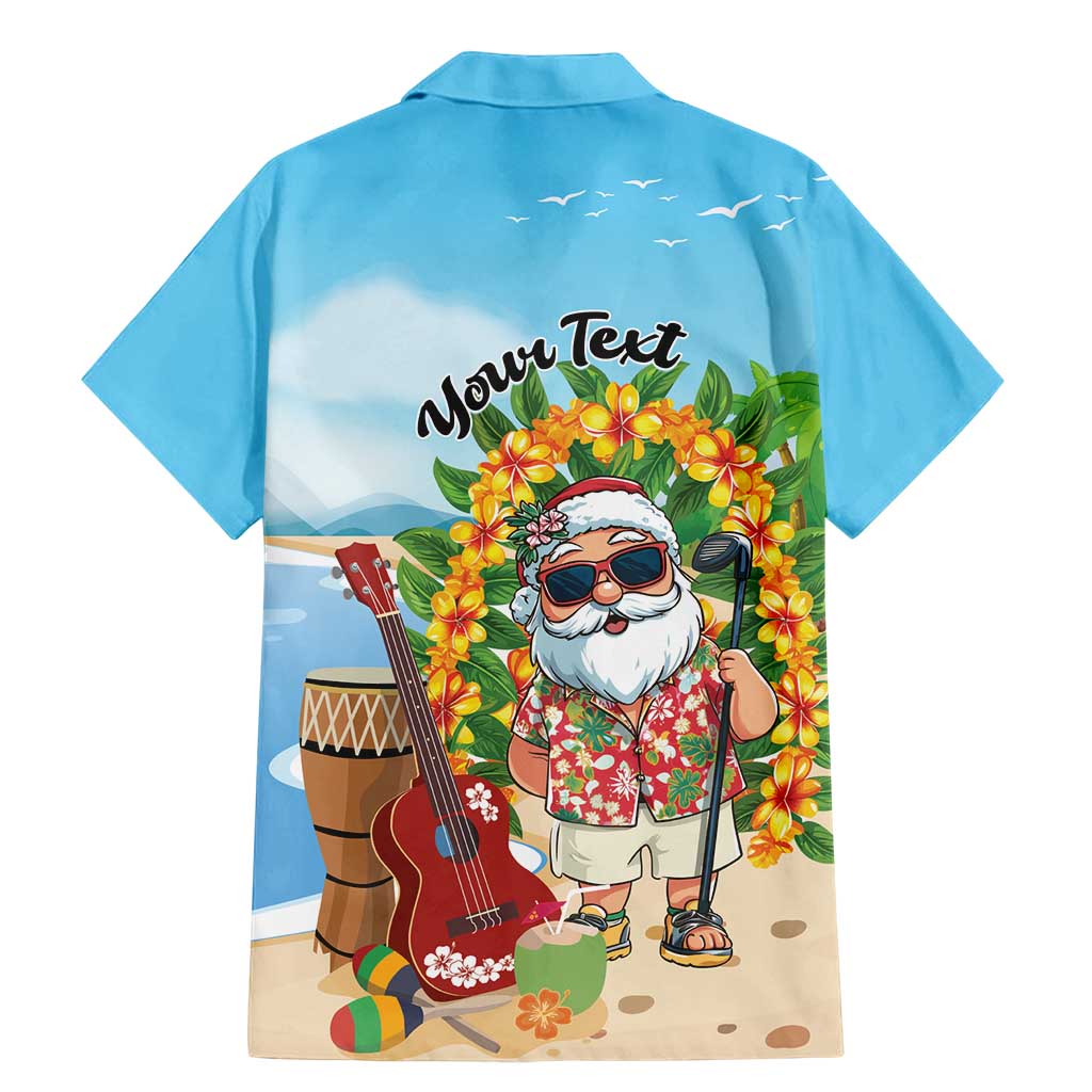Personalized Hawaii Golf Christmas Family Matching Mermaid Dress and Hawaiian Shirt Mele Kalikimaka Funny Golfer Santa - Polynesian Pride