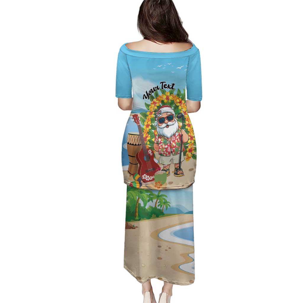 Personalized Hawaii Golf Christmas Family Matching Puletasi and Hawaiian Shirt Mele Kalikimaka Funny Golfer Santa - Polynesian Pride