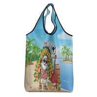 Hawaii Golf Christmas Grocery Bag Mele Kalikimaka Funny Golfer Santa - Polynesian Pride