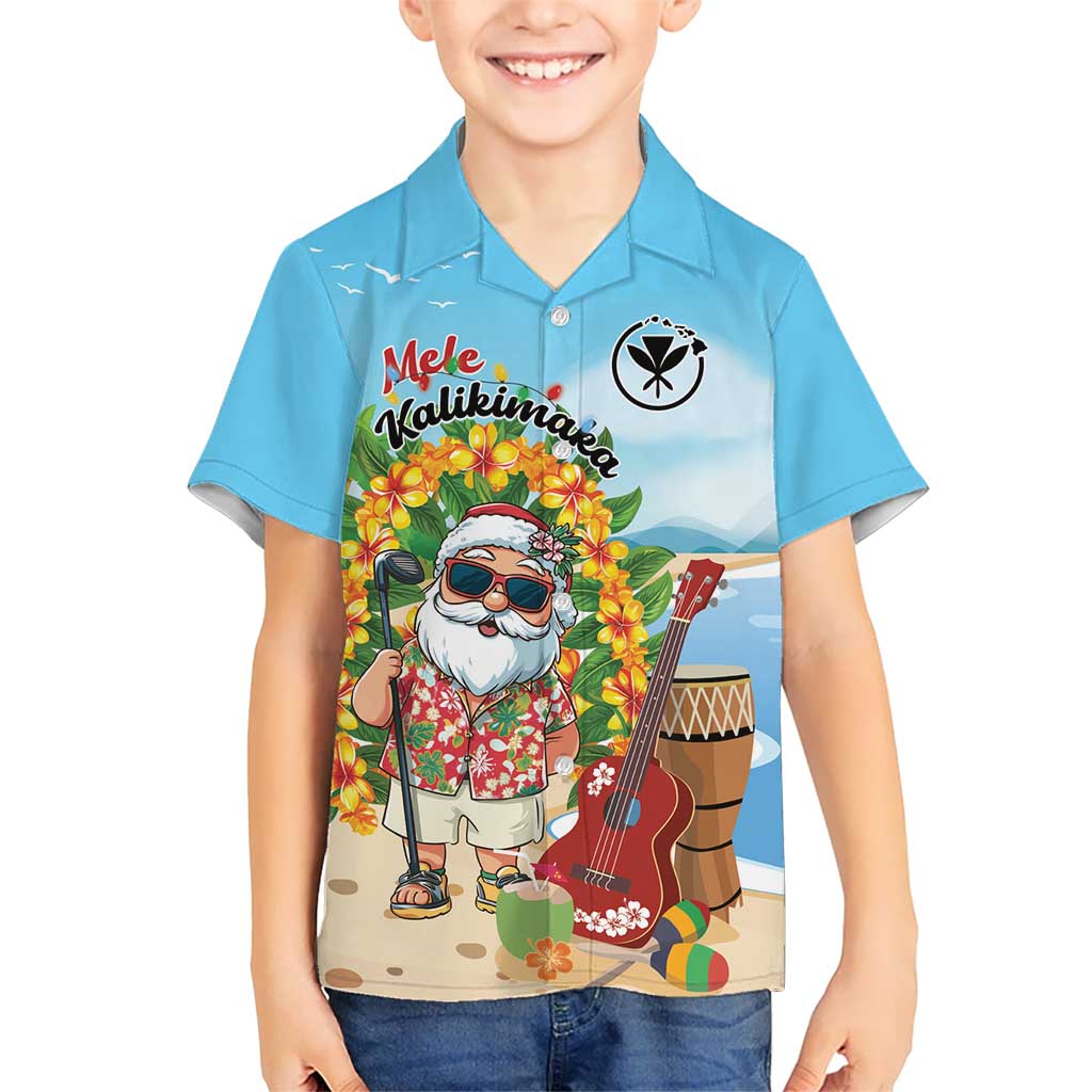 Personalized Hawaii Golf Christmas Kid Hawaiian Shirt Mele Kalikimaka Funny Golfer Santa - Polynesian Pride