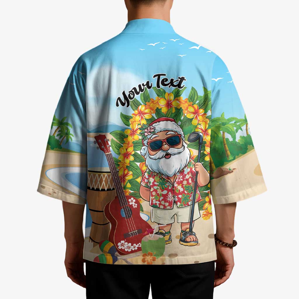 Personalized Hawaii Golf Christmas Kimono Mele Kalikimaka Funny Golfer Santa - Polynesian Pride