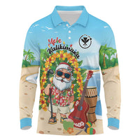 Personalized Hawaii Golf Christmas Long Sleeve Polo Shirt Mele Kalikimaka Funny Golfer Santa - Polynesian Pride