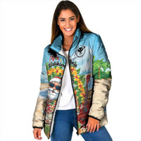 Personalized Hawaii Golf Christmas Padded Jacket Mele Kalikimaka Funny Golfer Santa - Polynesian Pride