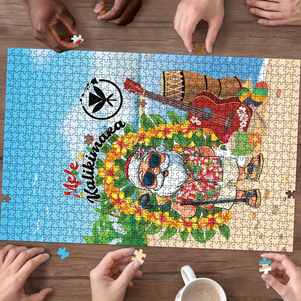 Hawaii Golf Christmas Puzzle Mele Kalikimaka Funny Golfer Santa - Polynesian Pride