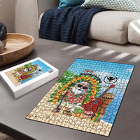 Hawaii Golf Christmas Puzzle Mele Kalikimaka Funny Golfer Santa - Polynesian Pride