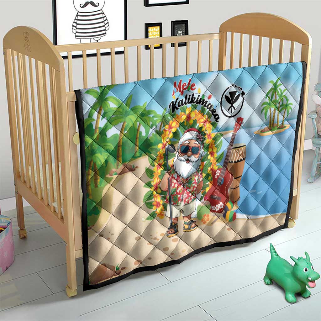 Hawaii Golf Christmas Quilt Mele Kalikimaka Funny Golfer Santa - Polynesian Pride
