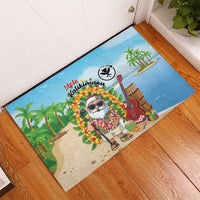 Hawaii Golf Christmas Rubber Doormat Mele Kalikimaka Funny Golfer Santa - Polynesian Pride
