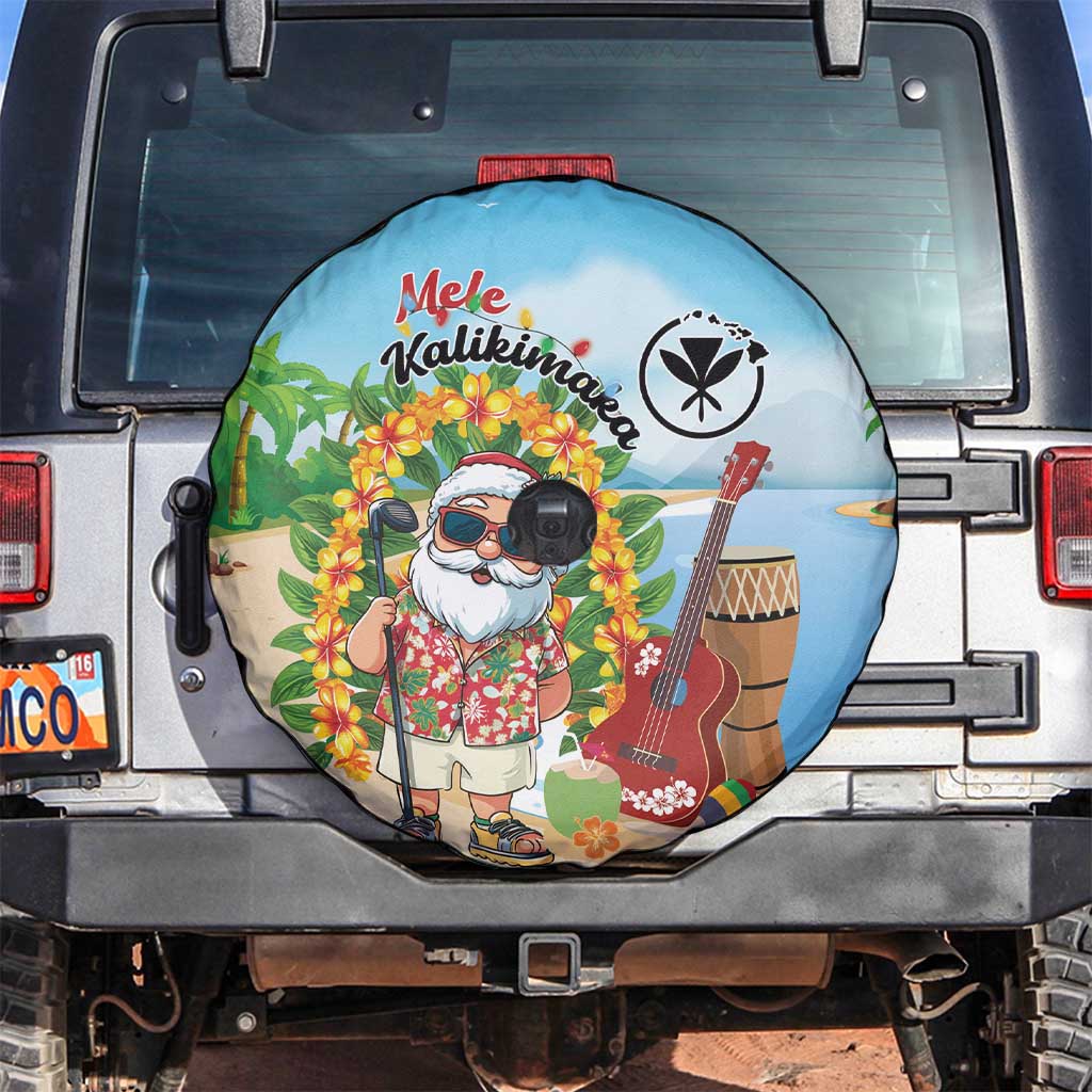 Hawaii Golf Christmas Spare Tire Cover Mele Kalikimaka Funny Golfer Santa - Polynesian Pride