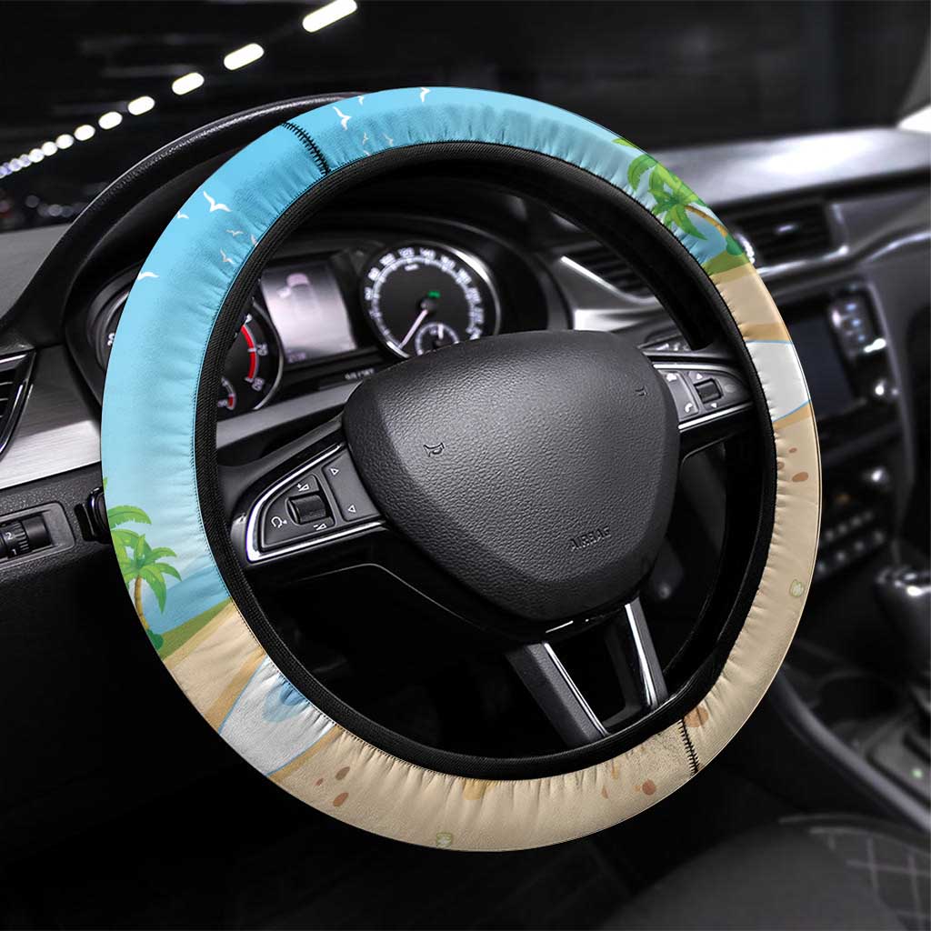 Hawaii Golf Christmas Steering Wheel Cover Mele Kalikimaka Funny Golfer Santa - Polynesian Pride